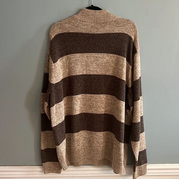 Men’s 2XL XXL Grandpa core half zip thick chunky striped sweater - Picture 8 of 10